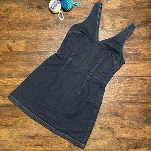 Top shop | Moto Zippered Denim Pinafore